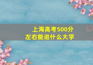 上海高考500分左右能进什么大学