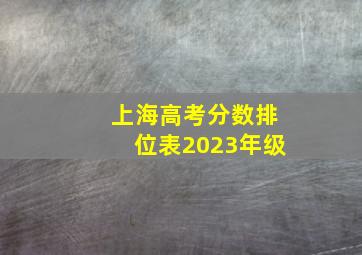 上海高考分数排位表2023年级