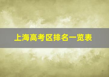 上海高考区排名一览表