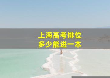 上海高考排位多少能进一本