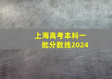 上海高考本科一批分数线2024