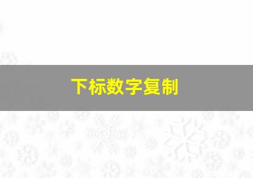 下标数字复制