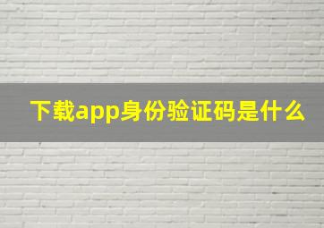 下载app身份验证码是什么