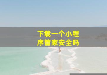 下载一个小程序管家安全吗