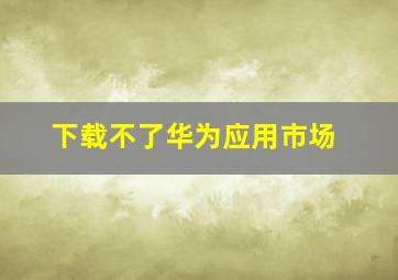 下载不了华为应用市场