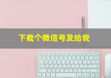 下载个微信号发给我