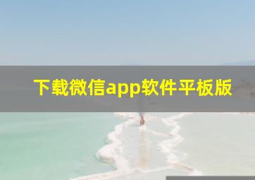 下载微信app软件平板版