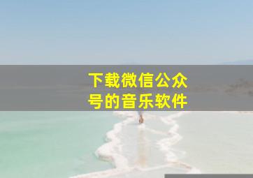 下载微信公众号的音乐软件