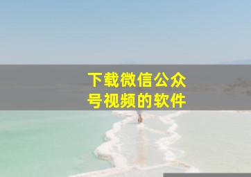 下载微信公众号视频的软件