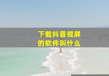 下载抖音视屏的软件叫什么