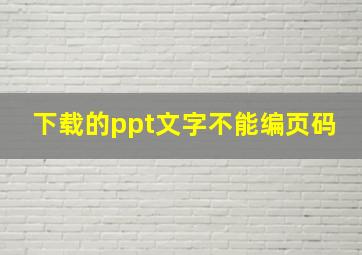 下载的ppt文字不能编页码