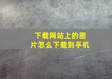 下载网站上的图片怎么下载到手机