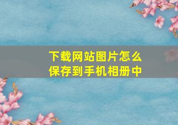 下载网站图片怎么保存到手机相册中