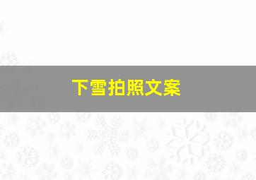 下雪拍照文案