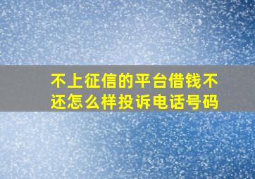 不上征信的平台借钱不还怎么样投诉电话号码