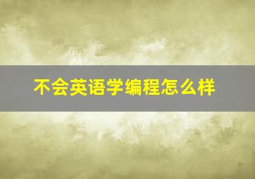 不会英语学编程怎么样