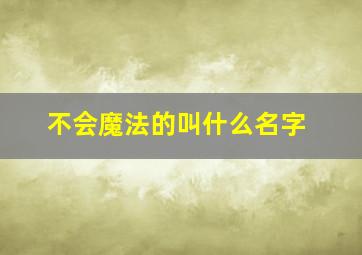 不会魔法的叫什么名字