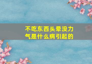 不吃东西头晕没力气是什么病引起的