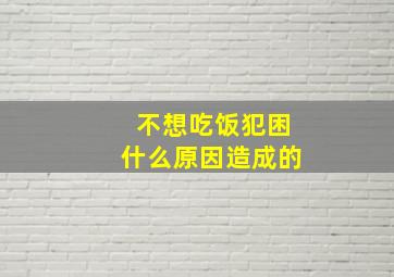 不想吃饭犯困什么原因造成的