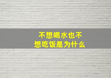 不想喝水也不想吃饭是为什么