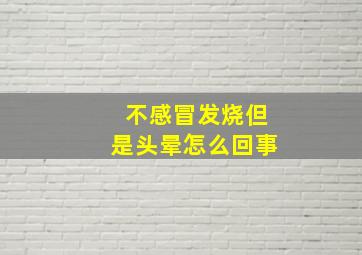 不感冒发烧但是头晕怎么回事