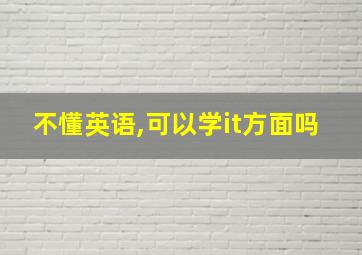 不懂英语,可以学it方面吗