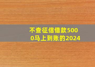 不查征信借款5000马上到账的2024