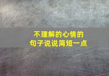 不理解的心情的句子说说简短一点