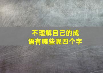 不理解自己的成语有哪些呢四个字