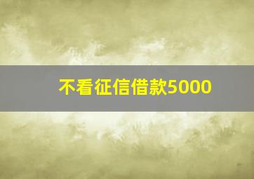 不看征信借款5000