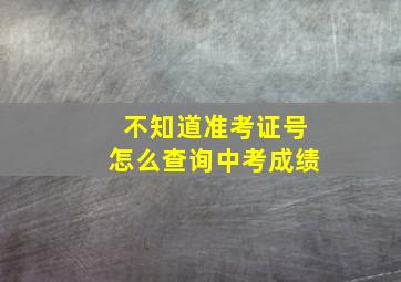 不知道准考证号怎么查询中考成绩