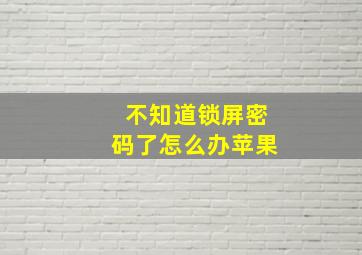 不知道锁屏密码了怎么办苹果