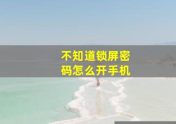 不知道锁屏密码怎么开手机