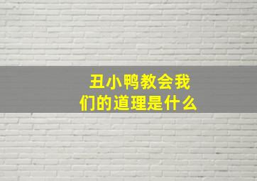 丑小鸭教会我们的道理是什么