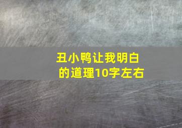 丑小鸭让我明白的道理10字左右