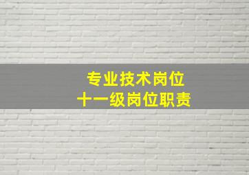 专业技术岗位十一级岗位职责