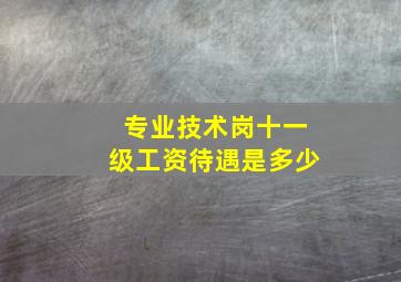 专业技术岗十一级工资待遇是多少