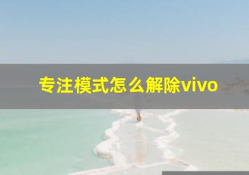 专注模式怎么解除vivo