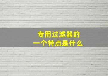 专用过滤器的一个特点是什么