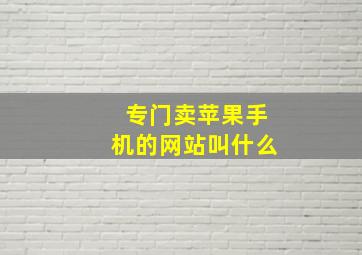 专门卖苹果手机的网站叫什么