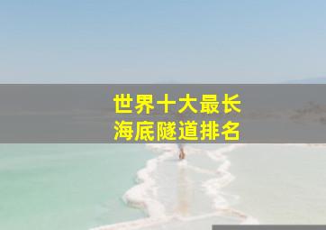 世界十大最长海底隧道排名