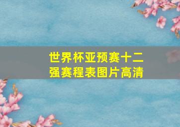 世界杯亚预赛十二强赛程表图片高清