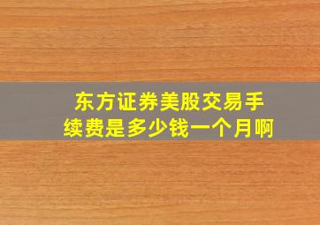 东方证券美股交易手续费是多少钱一个月啊