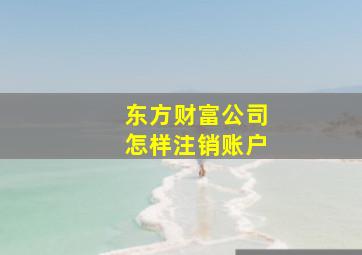 东方财富公司怎样注销账户