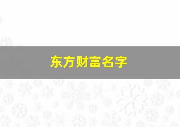 东方财富名字