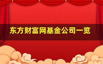 东方财富网基金公司一览