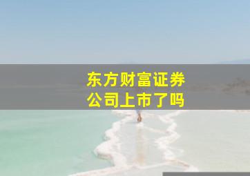 东方财富证券公司上市了吗