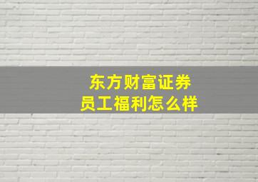 东方财富证券员工福利怎么样