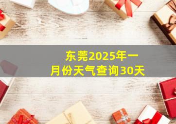 东莞2025年一月份天气查询30天