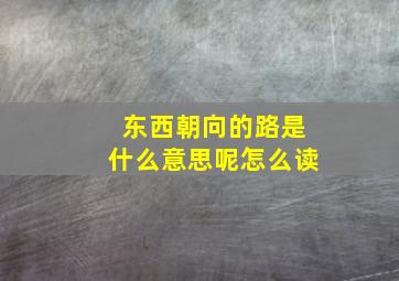 东西朝向的路是什么意思呢怎么读